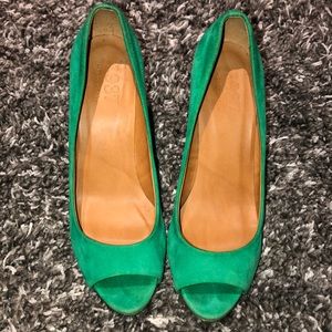 Kelly Green Madewell 1937 suede wedges